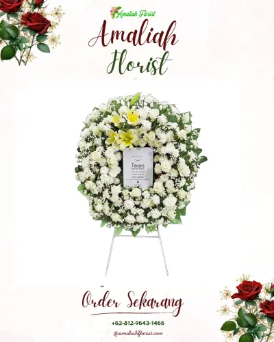 Krans Bunga Duka Cita di Gedung Pernikahan Assembly Hall Menara