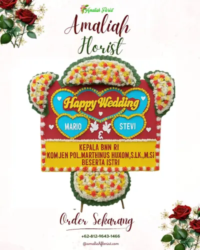 Karangan Papan Bunga Pernikahan di Gedung Pernikahan Assembly Hall Menara